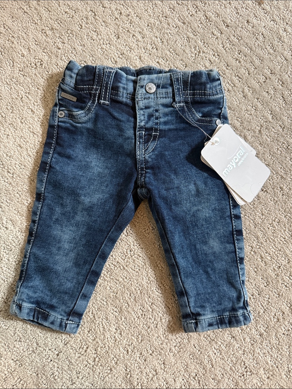 Mayoral Baby Boy Dark Blue Washed Denim Jeans